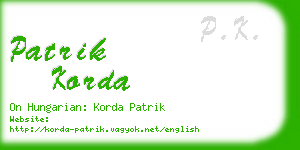 patrik korda business card